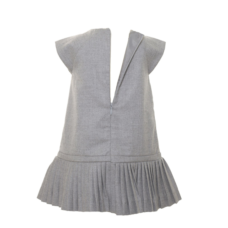 Baby Girls Dark Grey Dress With Bow Trims - CÉMAROSE | Children's Fashion Store - 2