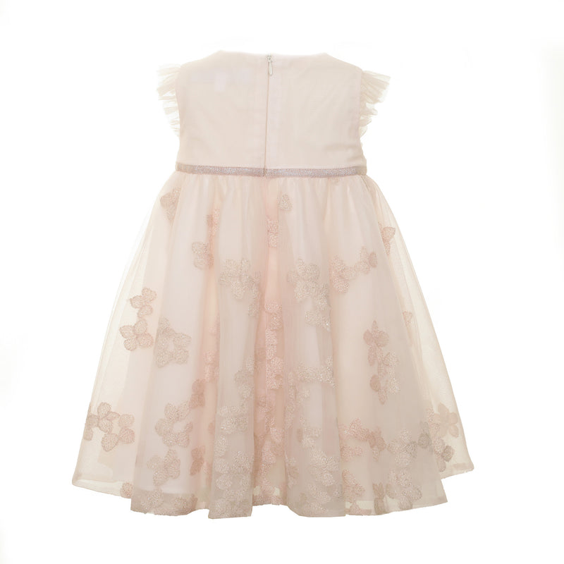 Baby Girls Pink Embroidered Trims Chiffon Wool Dress - CÉMAROSE | Children's Fashion Store - 2