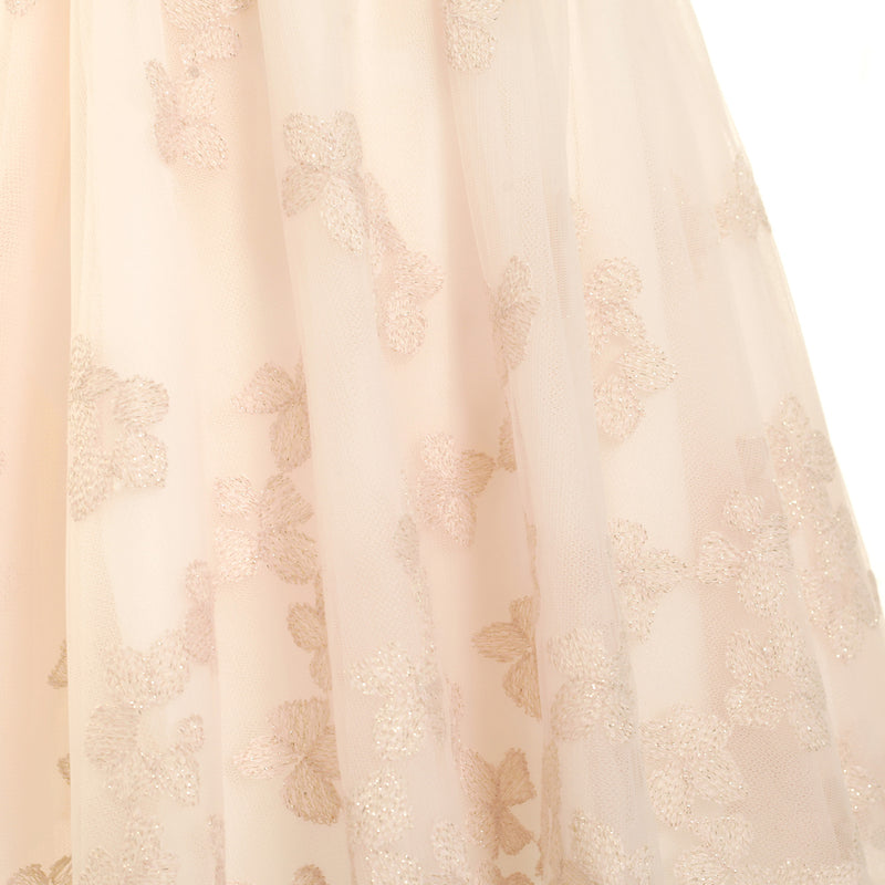 Baby Girls Pink Embroidered Trims Chiffon Wool Dress - CÉMAROSE | Children's Fashion Store - 3