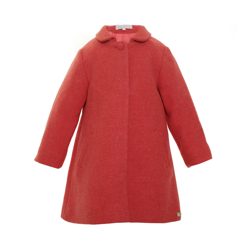 Baby Girls Red Wool Coat - CÉMAROSE | Children's Fashion Store - 1