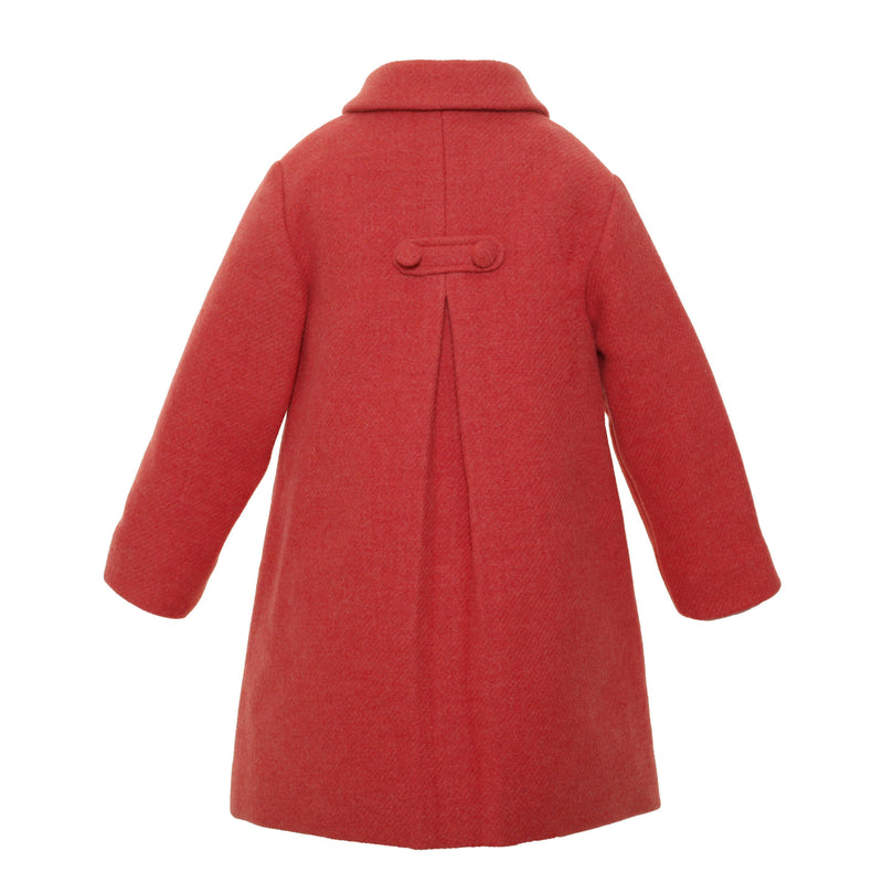 Baby Girls Red Wool Coat - CÉMAROSE | Children's Fashion Store - 2