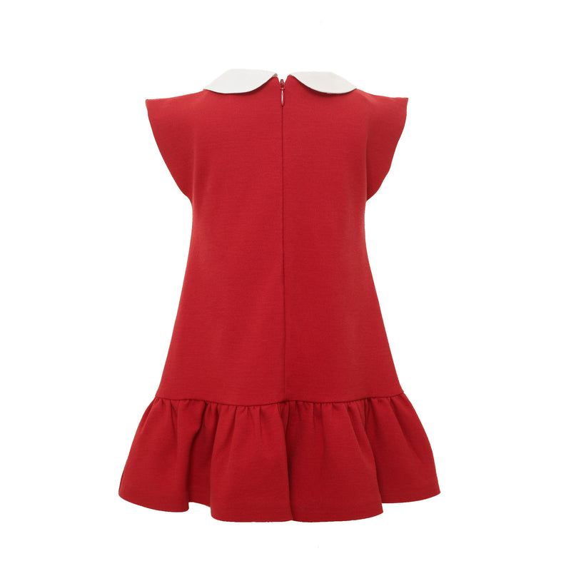 Baby Girls Red Woven Viscose Dress - CÉMAROSE | Children's Fashion Store - 2