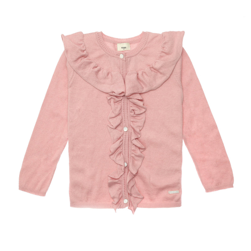 Girls Powder Pink Ruffled Collar Blouse - CÉMAROSE | Children's Fashion Store - 1