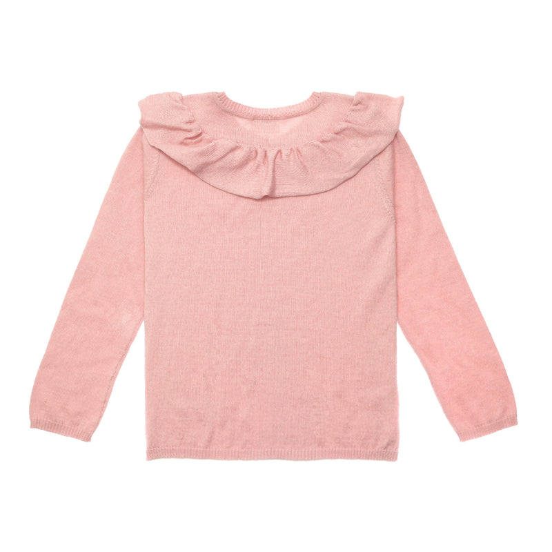 Girls Powder Pink Ruffled Collar Blouse - CÉMAROSE | Children's Fashion Store - 3