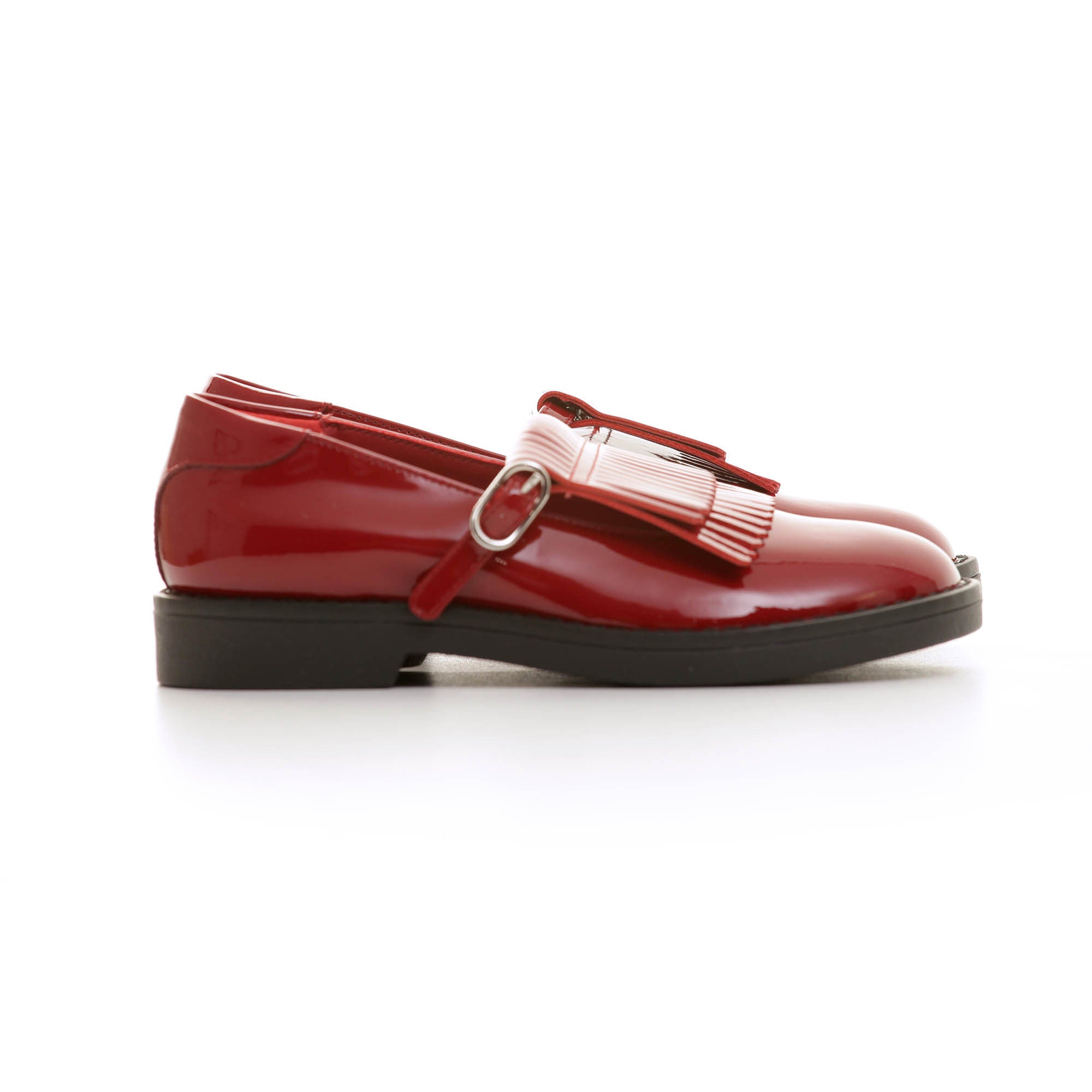 Girls Red Leather Ballerina Paint Shoes - CÉMAROSE | Children's Fashion Store - 2