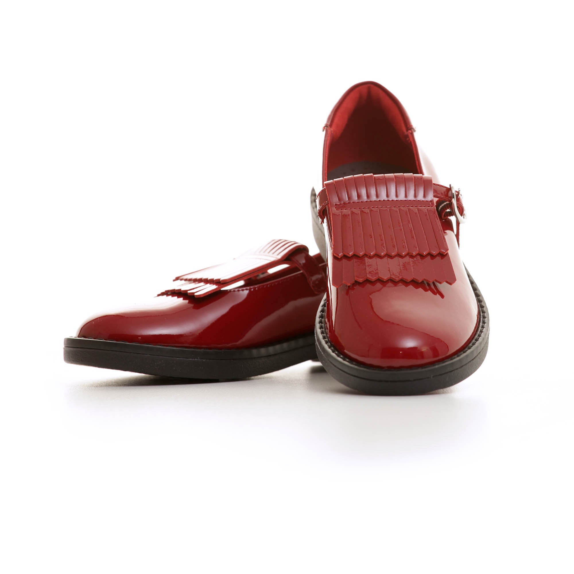 Girls Red Leather Ballerina Paint Shoes - CÉMAROSE | Children's Fashion Store - 1