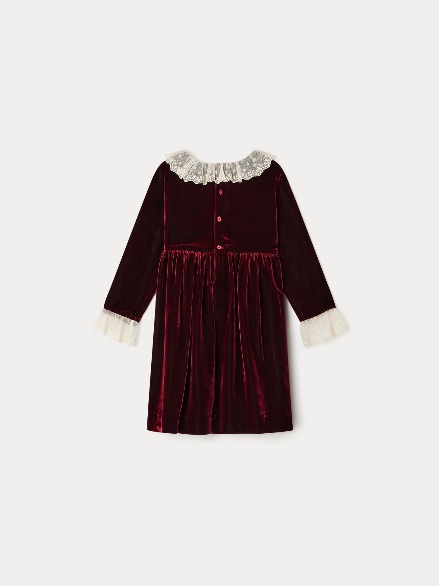 Girls Red Velvet Dress