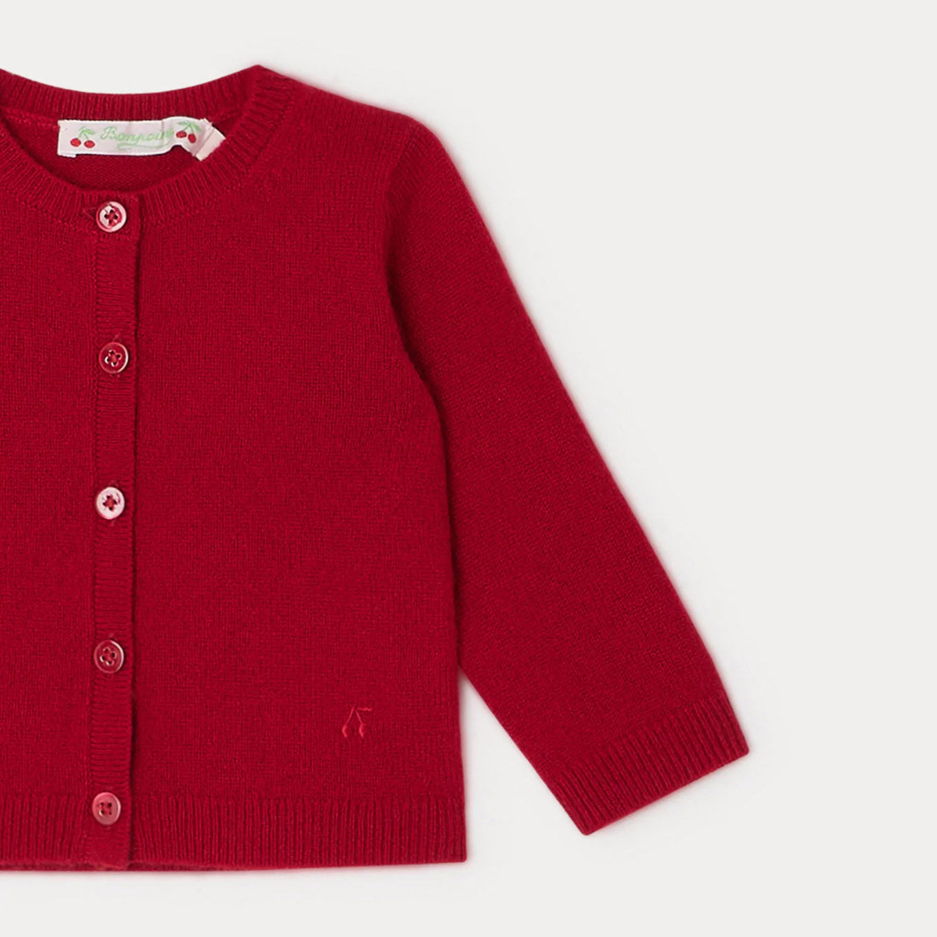 Baby Girls Red Cashmere Cardigan