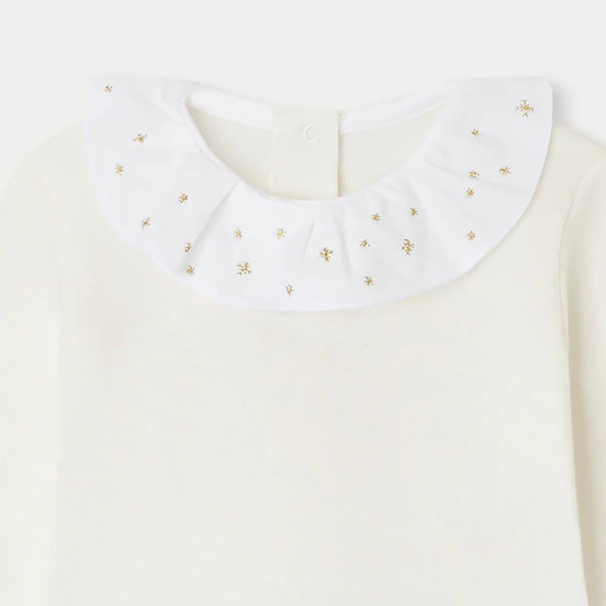 Baby Boys & Girls White Cotton Babysuit