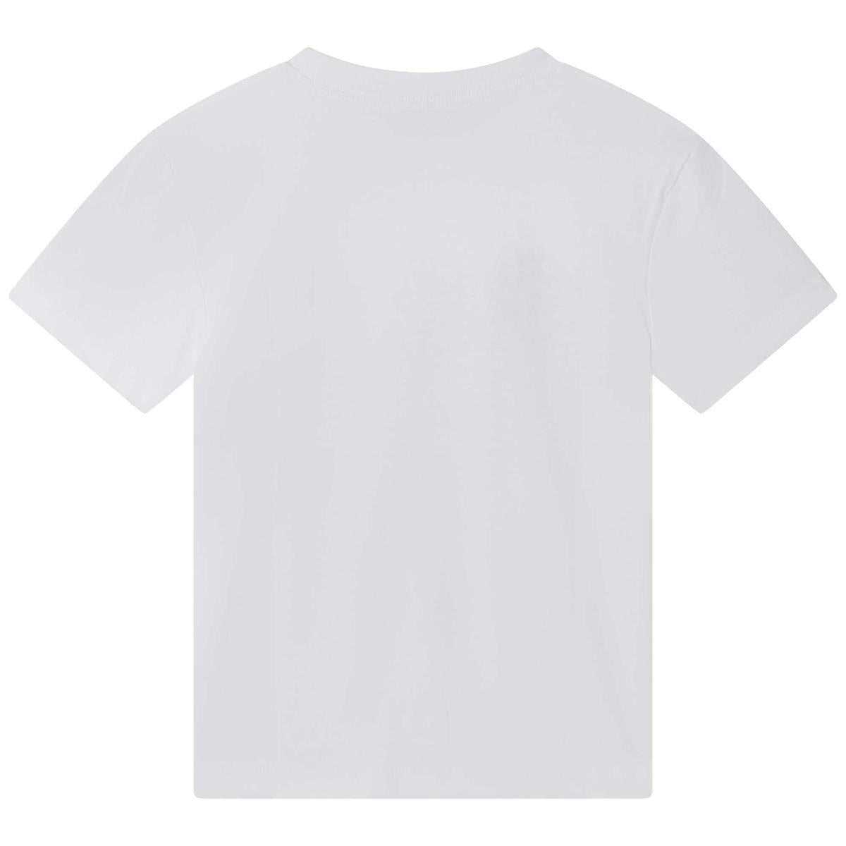 Boys White Printed T-Shirt