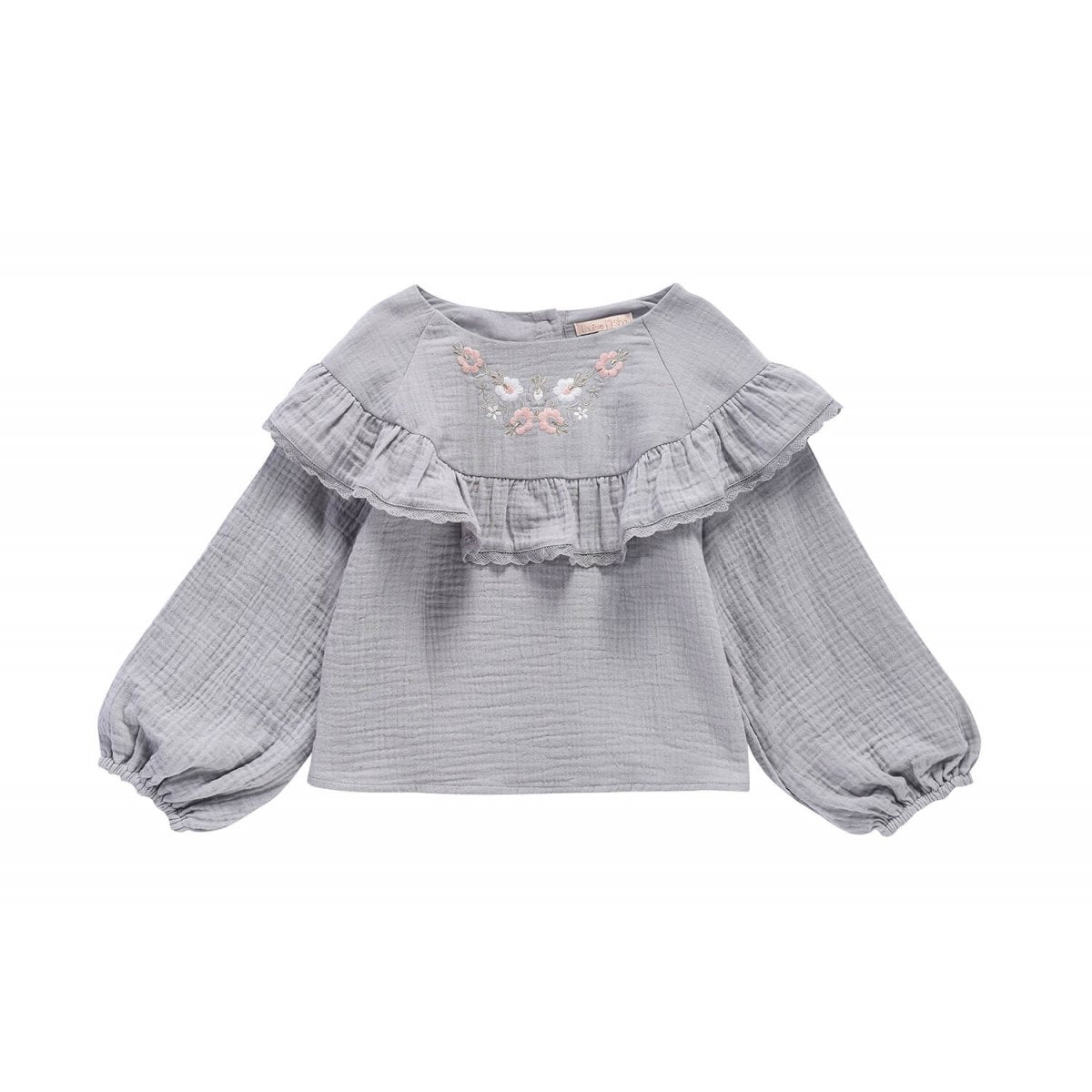 Girls Light Grey Cotton Blouse