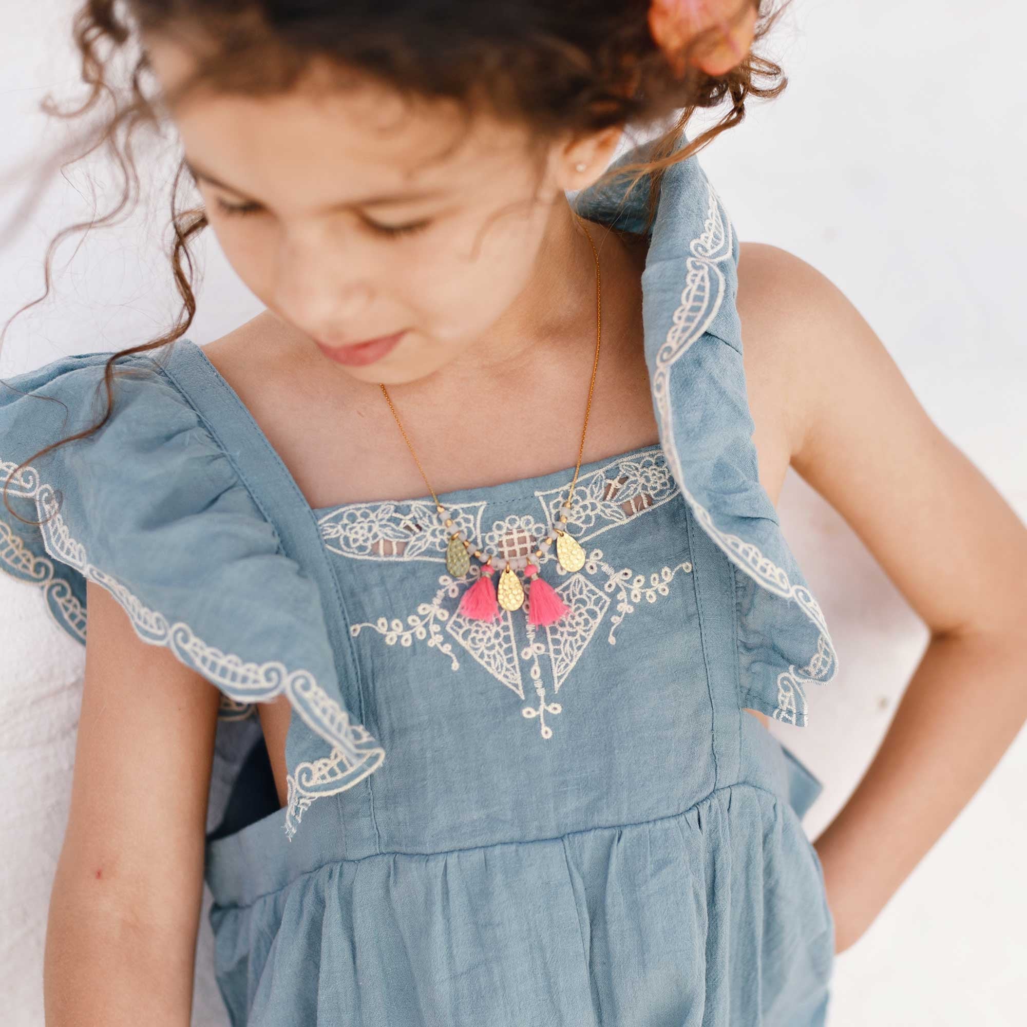 Girls Pink "Jaen" Necklace