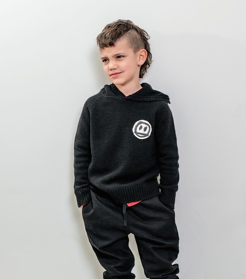 Boys & Girls Black Distressed Hoodie