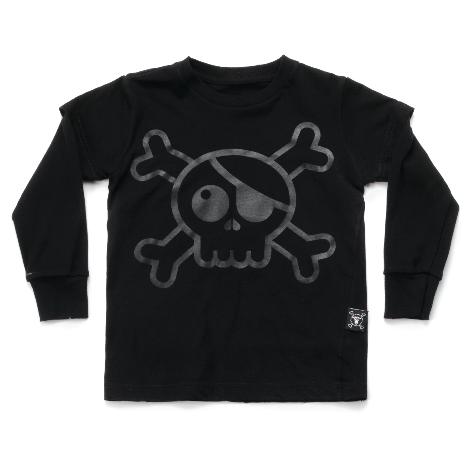 Baby Boys Black Cotton Skull T-shirt