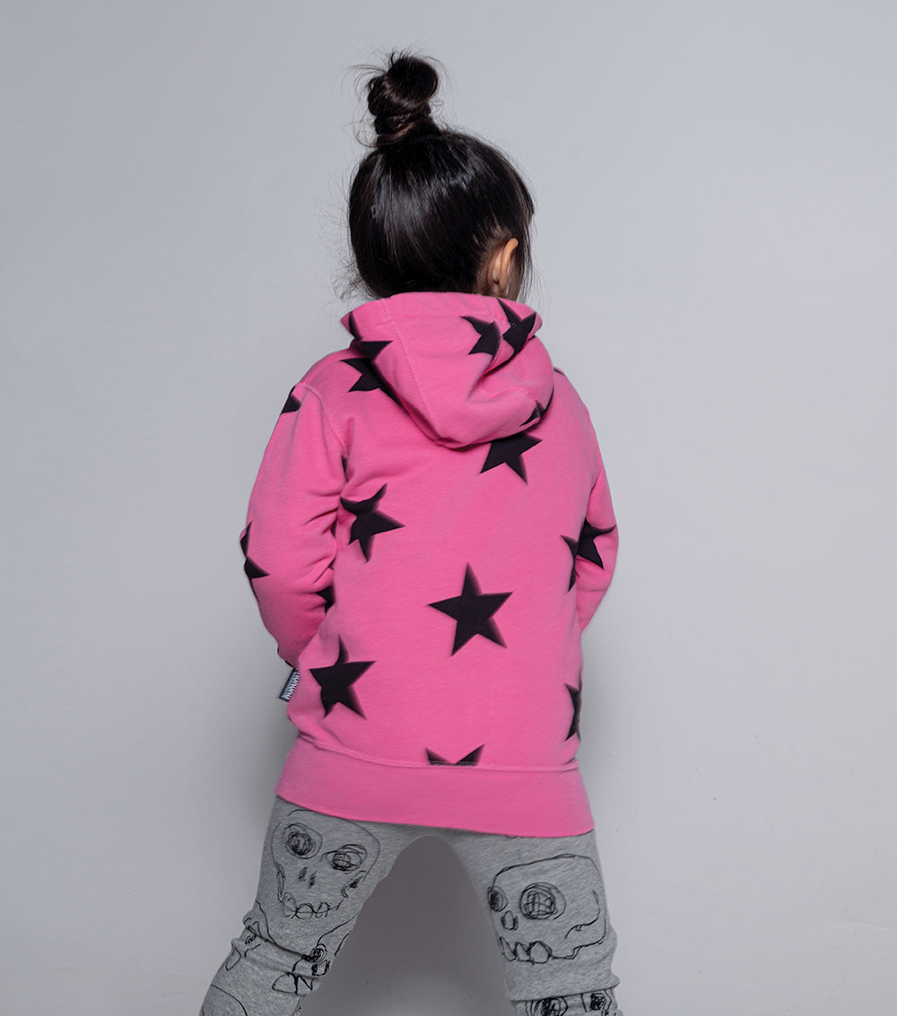 Girls Pink Star Zip-Up Top