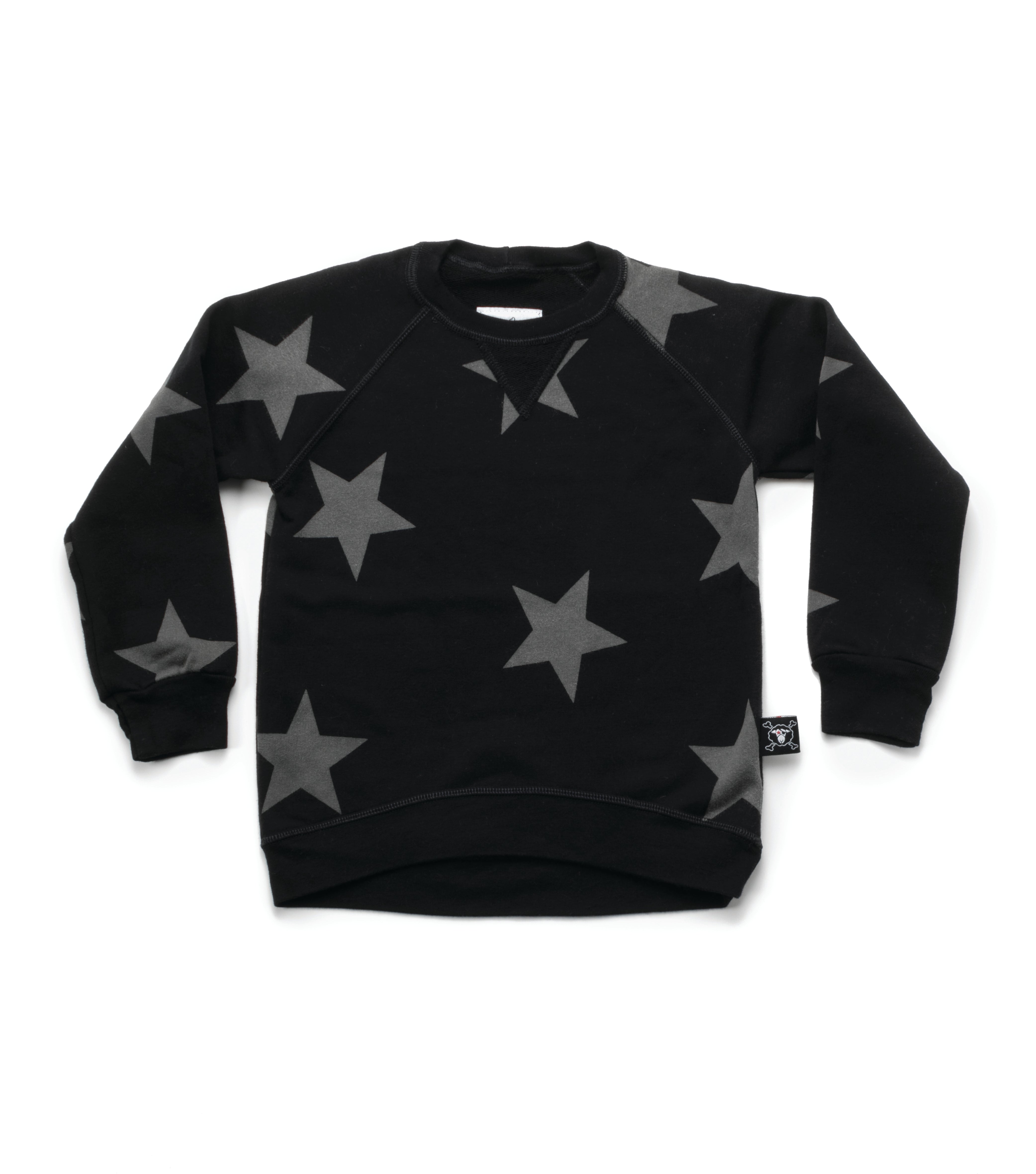 Boys Black Cotton Star Sweatshirt