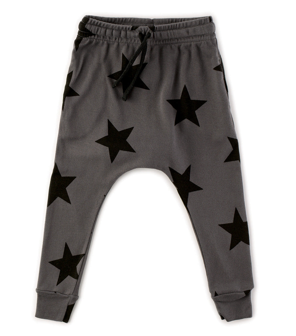 Boys & Girls Dark Grey Star Baggy Cotton Trousers