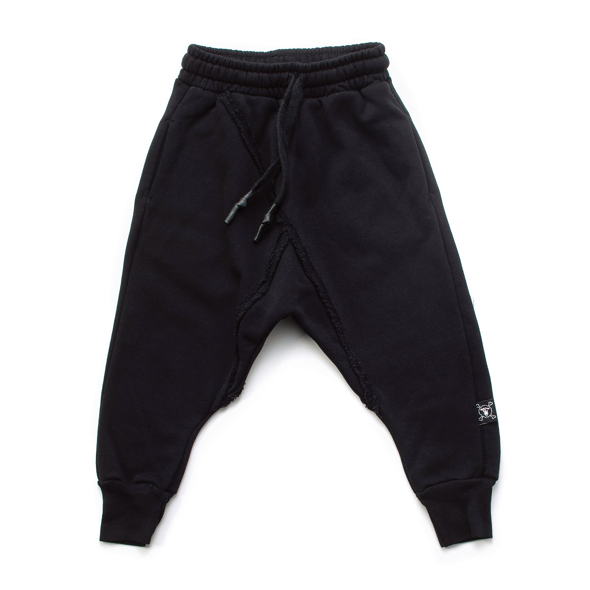 Boys&Girls Black Cotton Raw Pants