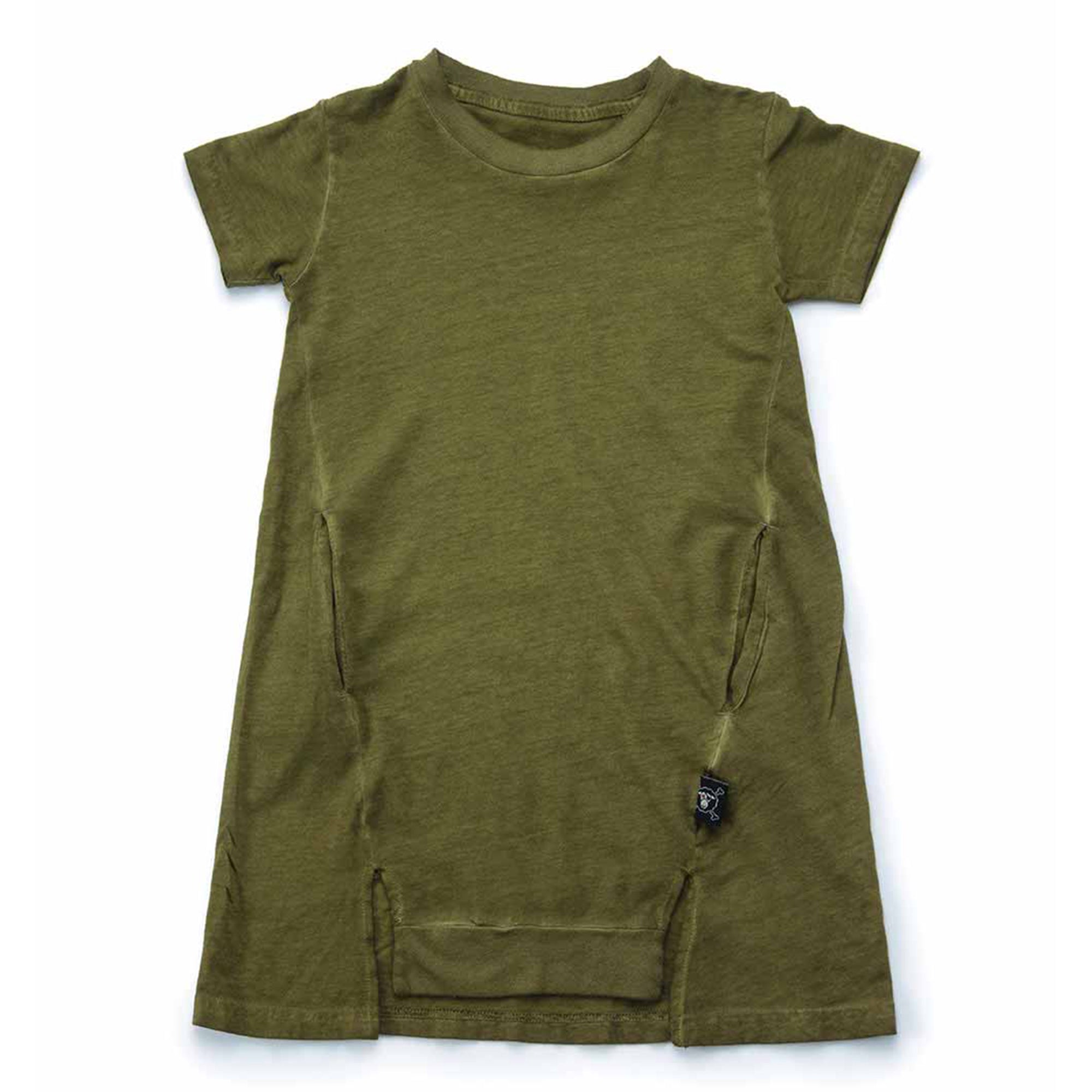 Girls Rusty Green Cotton Dress