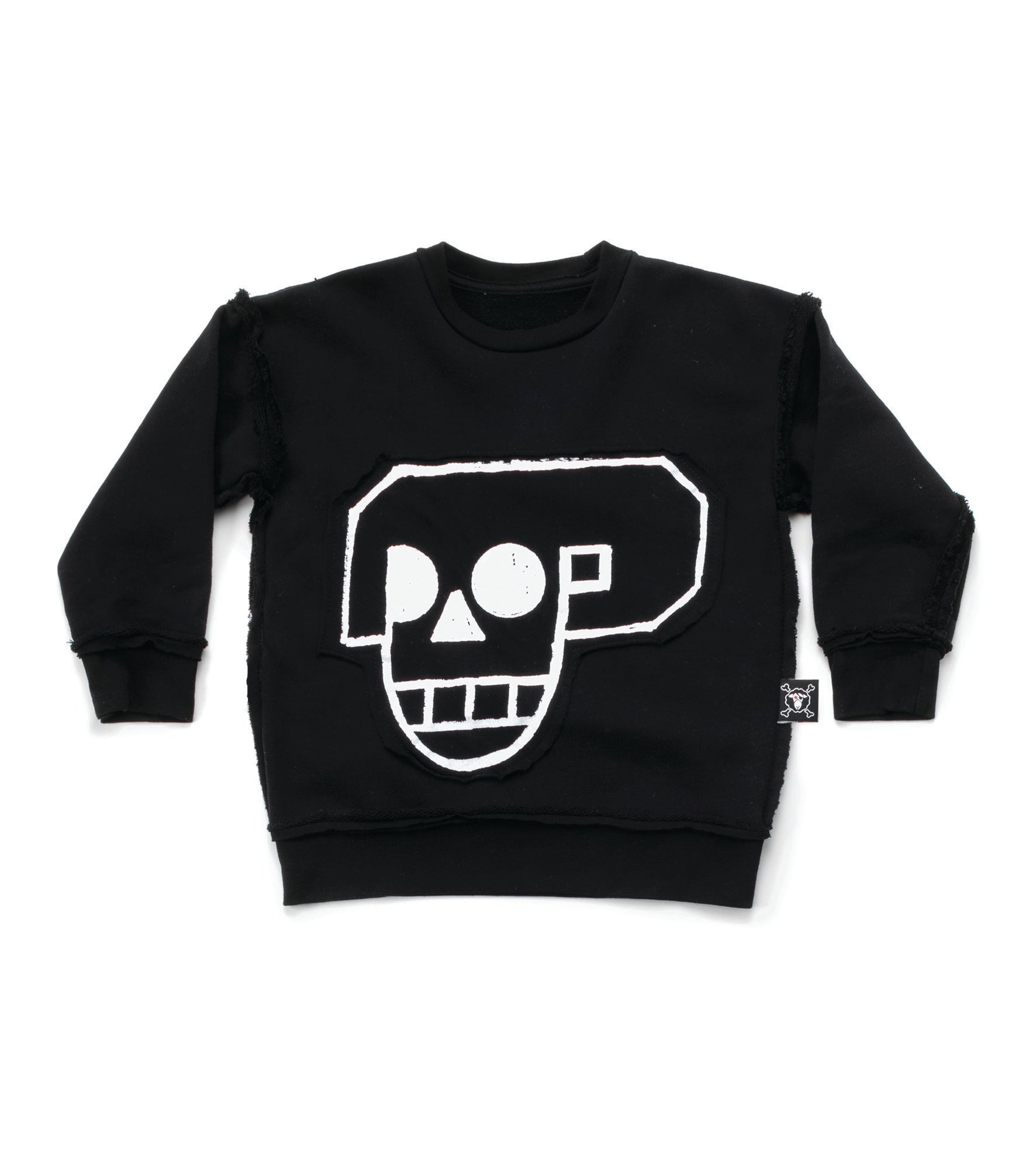 Boys Black Cotton Skull Sweatshirt