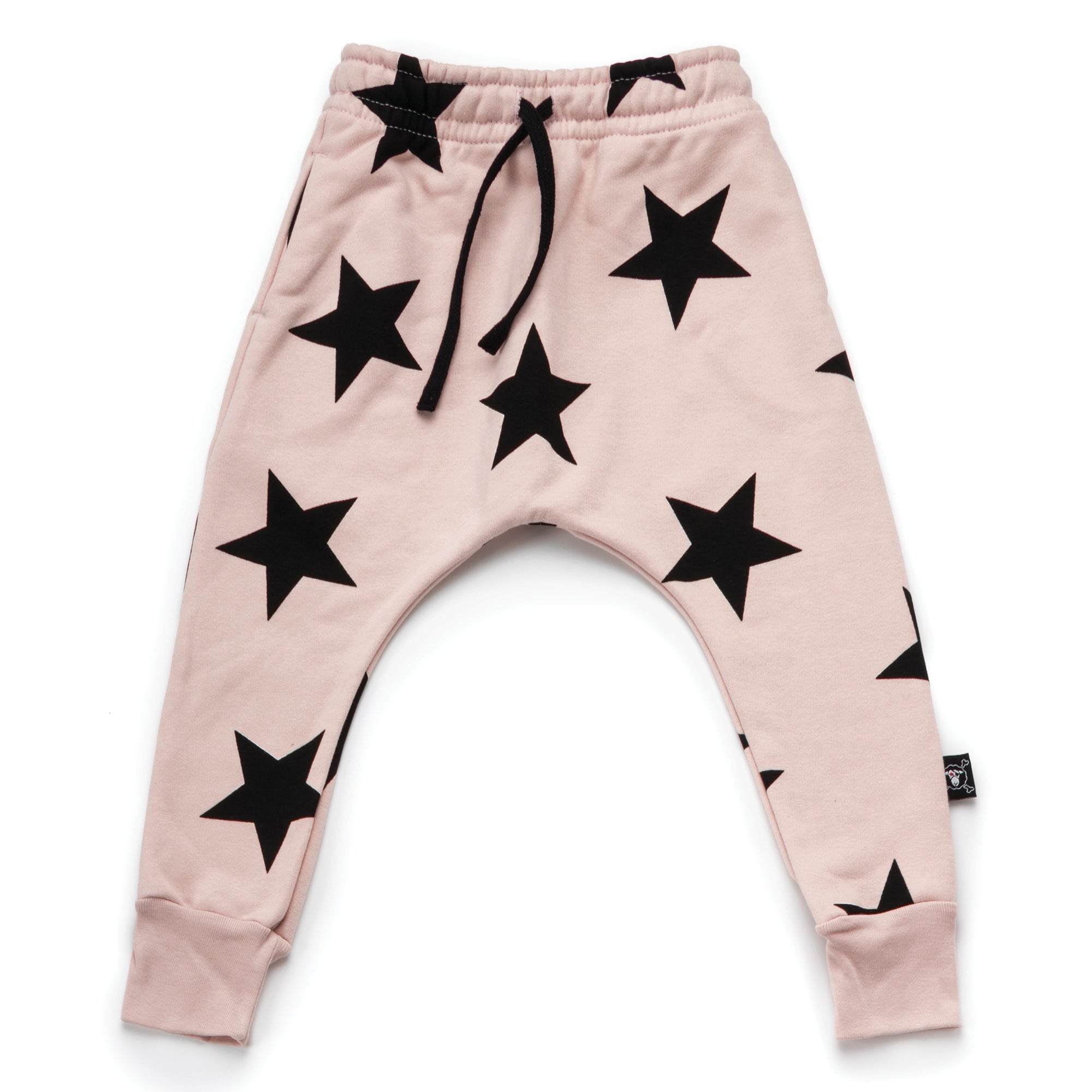 Girls Powder Pink Cotton Star Trousers