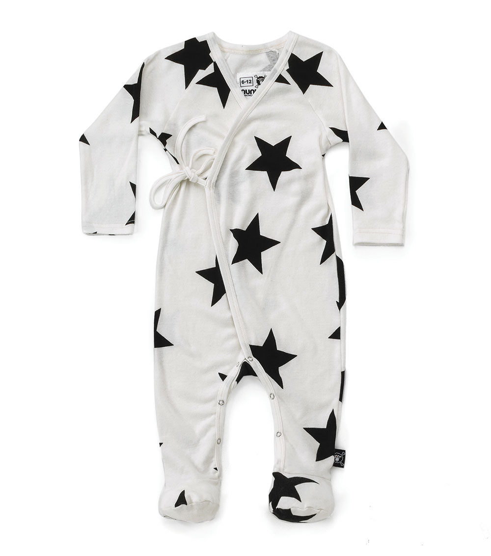 Baby Boys & Girls White Star Cotton Babysuit