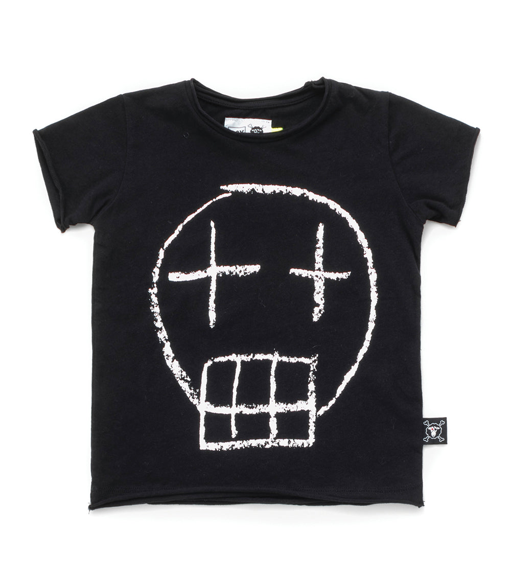 Boys Black Skull Cotton T-shirt