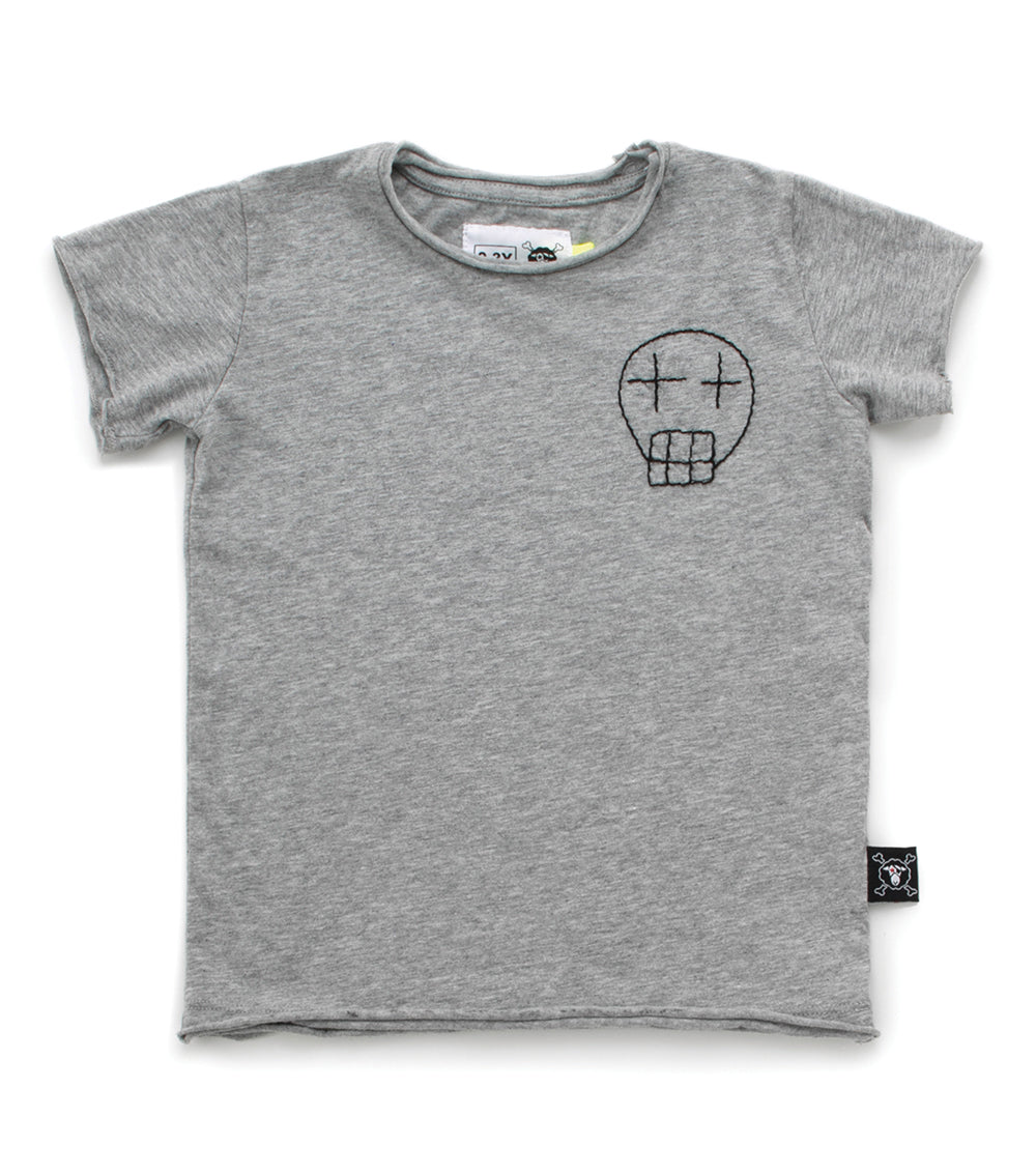 Boys Grey Sketch Cotton T-shirt