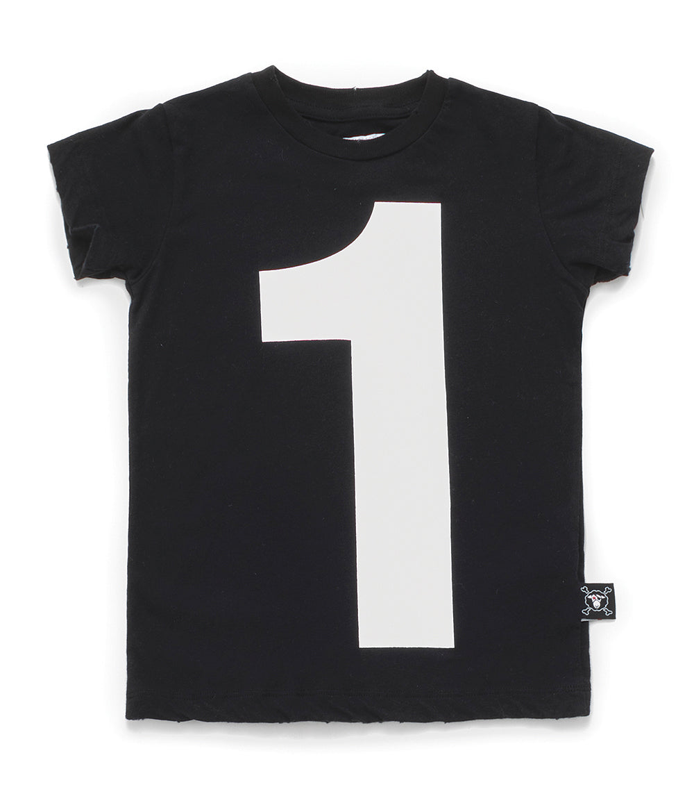Boys Black Number Cotton T-shirt