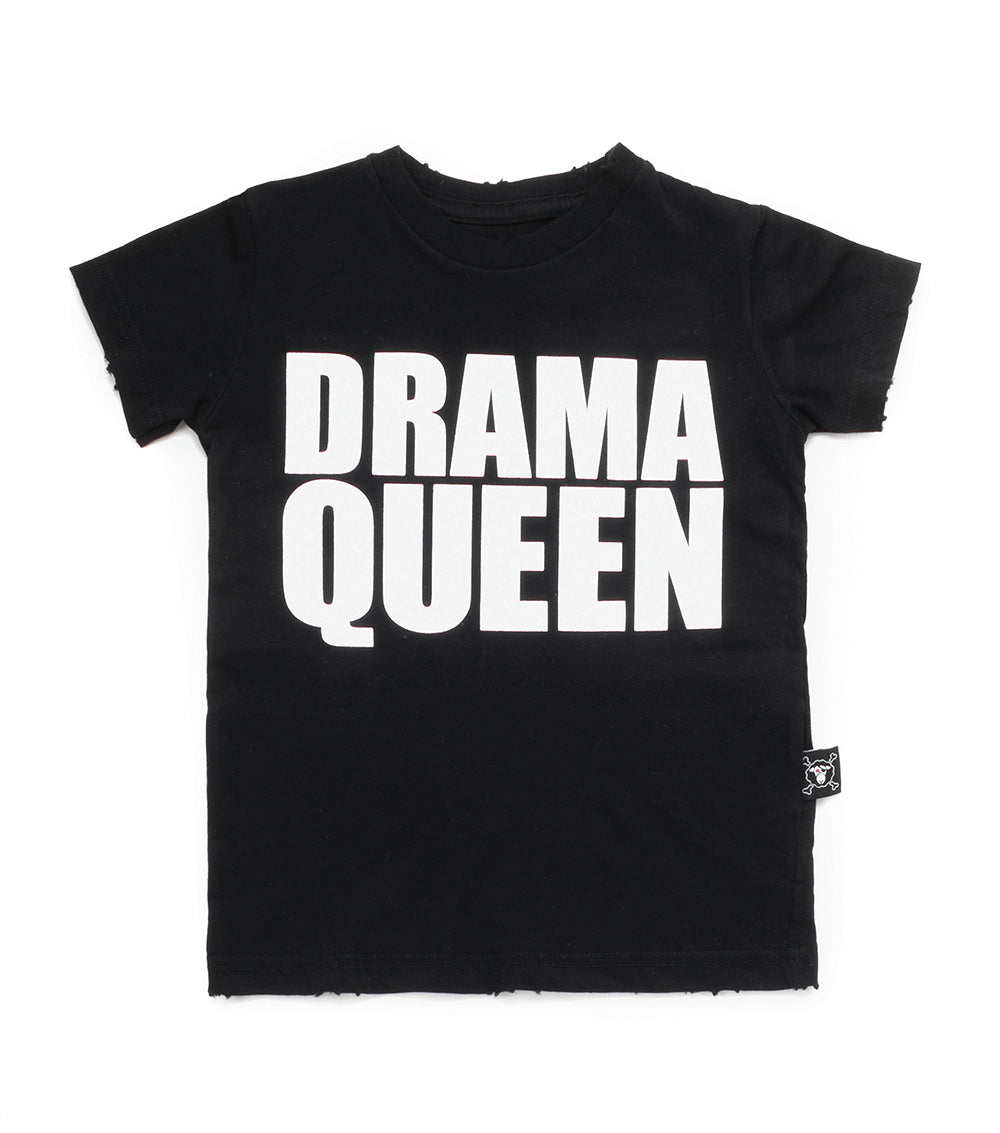 Baby Boys & Girls Black Queen Cotton T-shirt