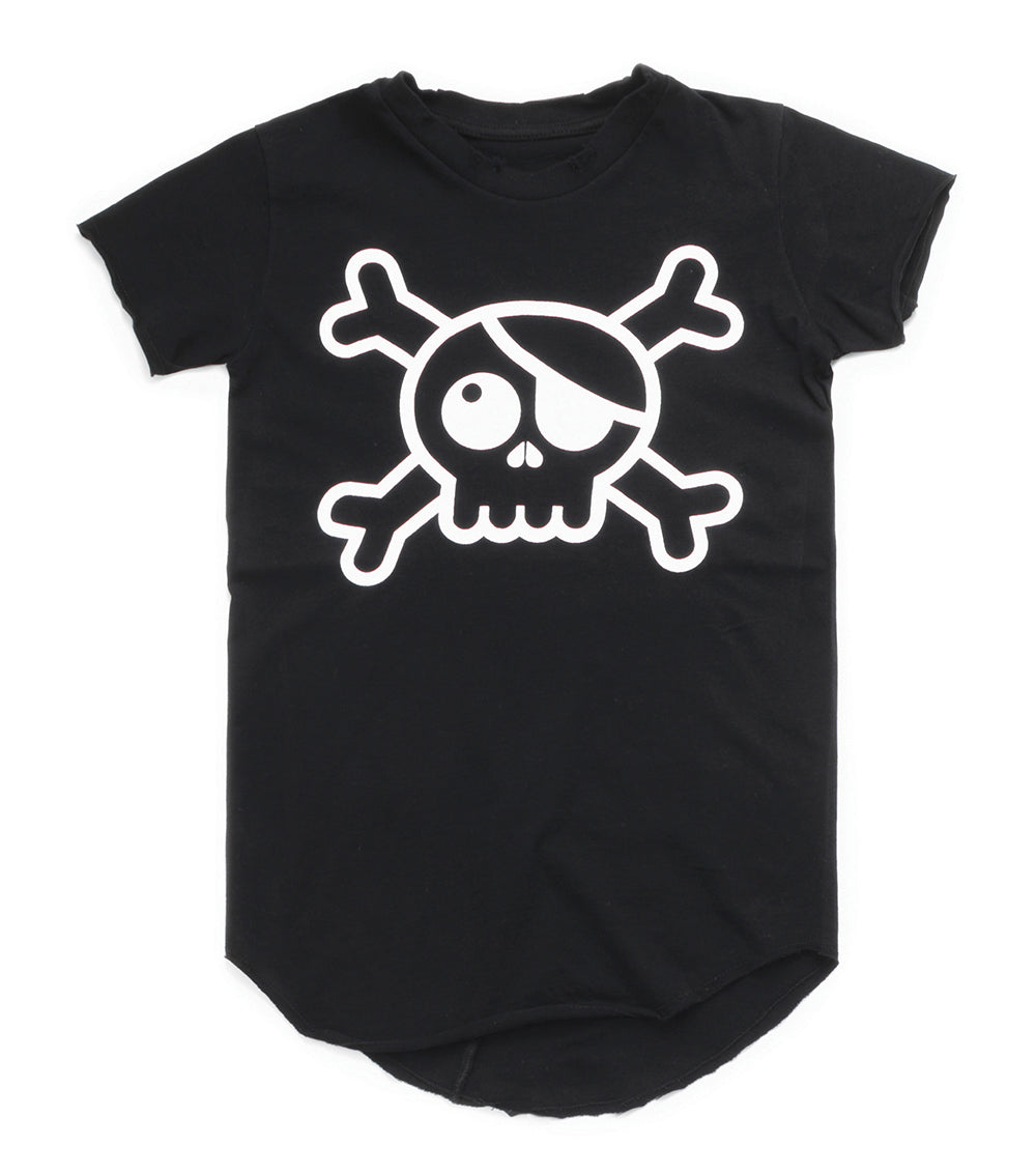 Baby Boys & Girls Black Skull Cotton T-shirt