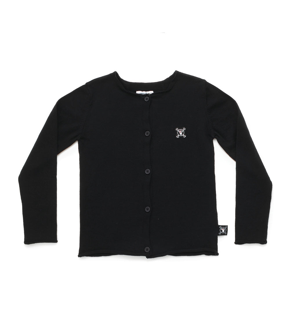 Girls Black Knit Cardigan