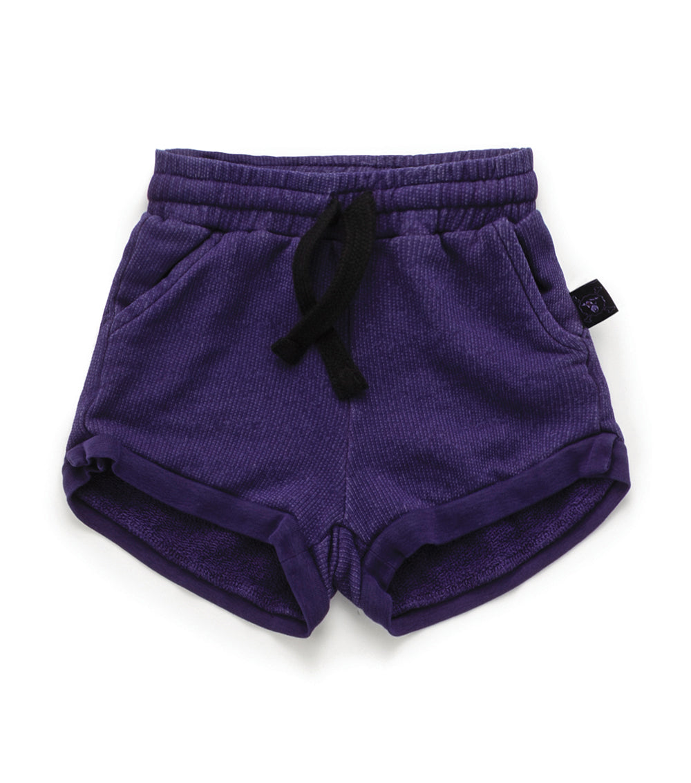 Baby Girls Deep Purple Cotton Shorts
