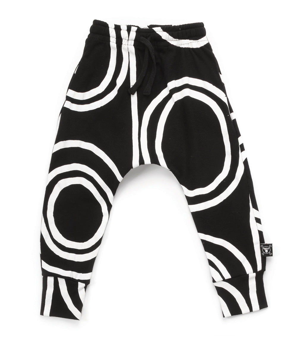 Baby Girls Black Light Circle Baggy Trousers