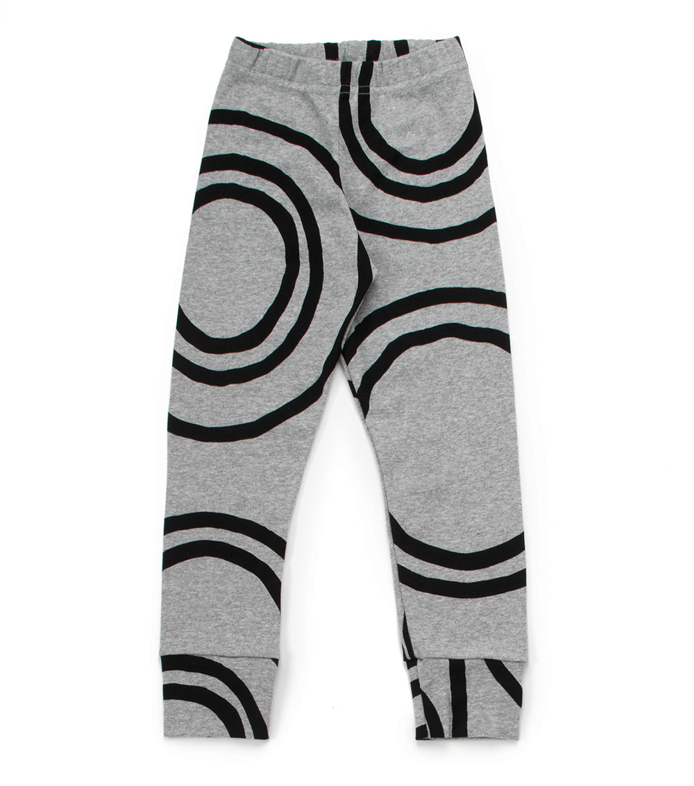 Girls Grey Light Circle Cotton Leggings