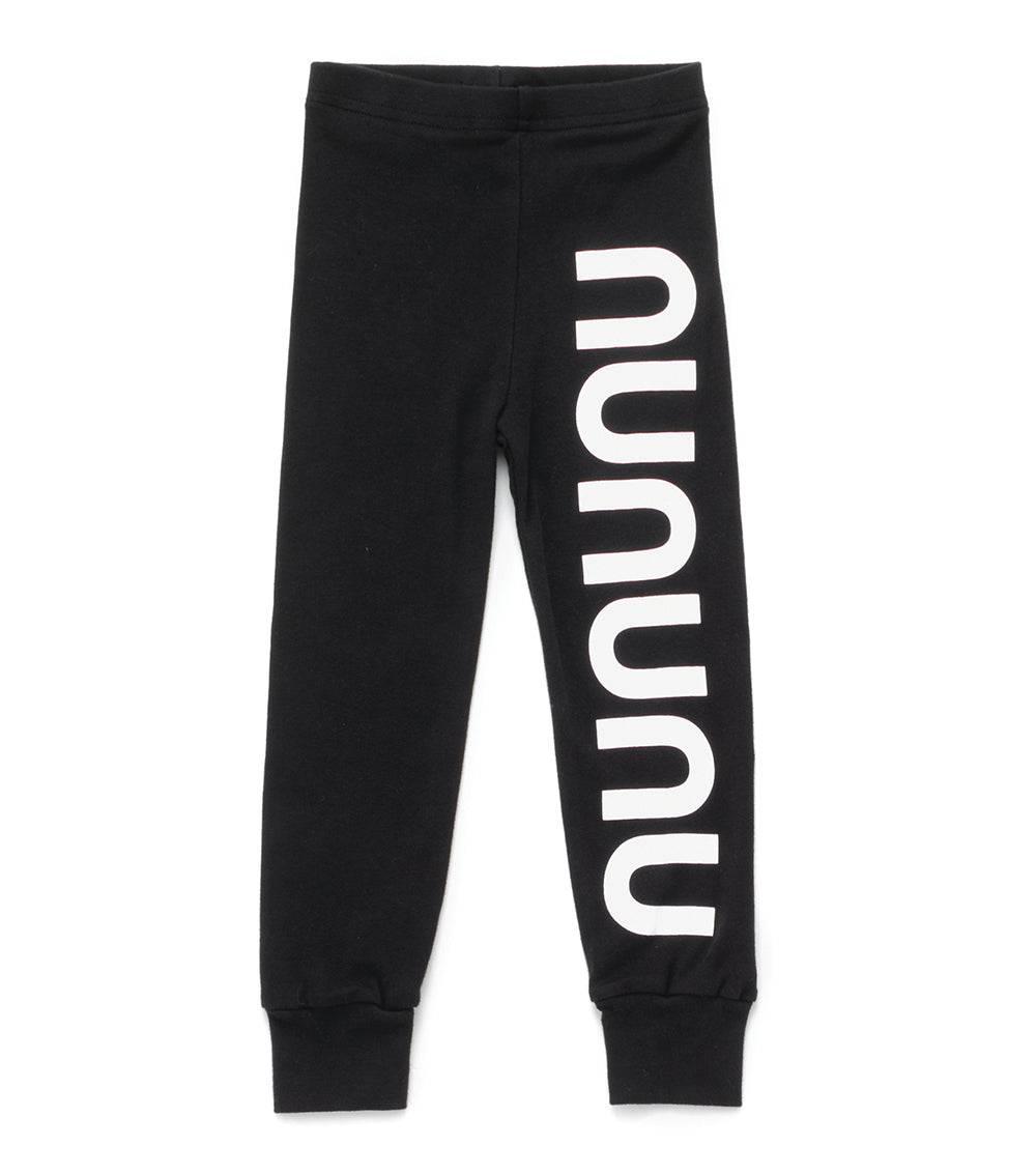 Girls Black Logo Cotton Leggings