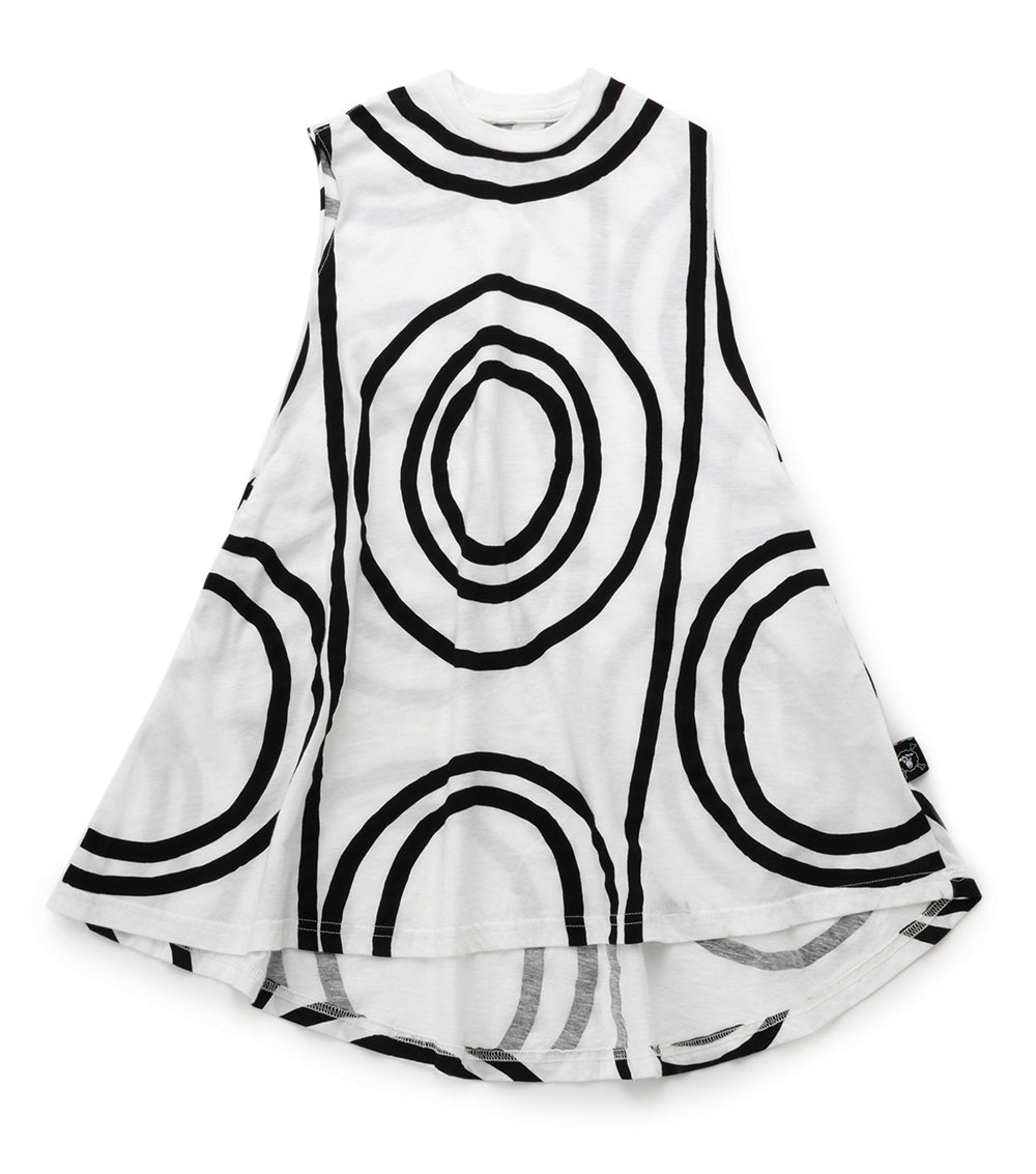 Girls White Light Circle Cotton Dress