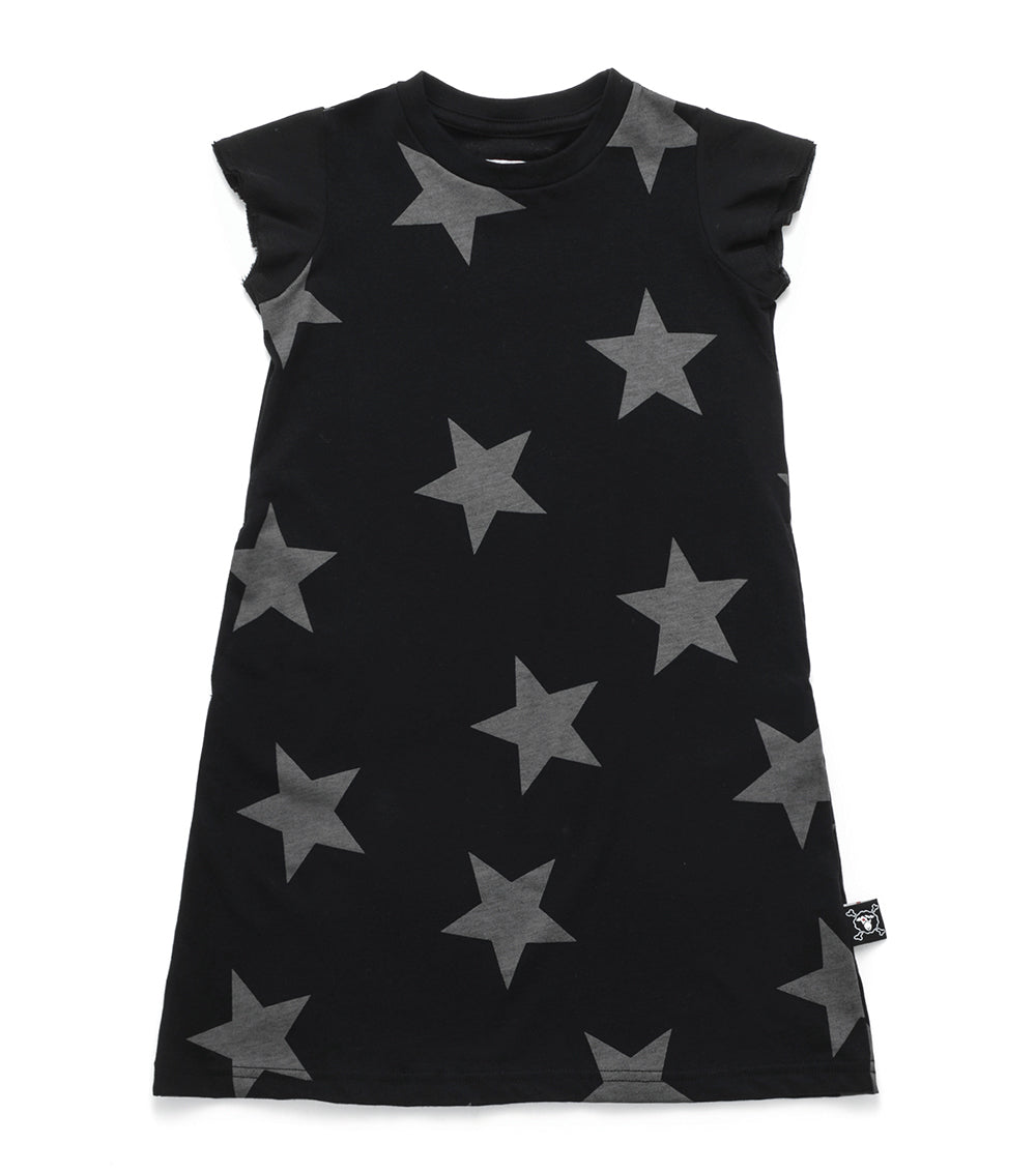 Baby Girls Black Star Cotton Dress