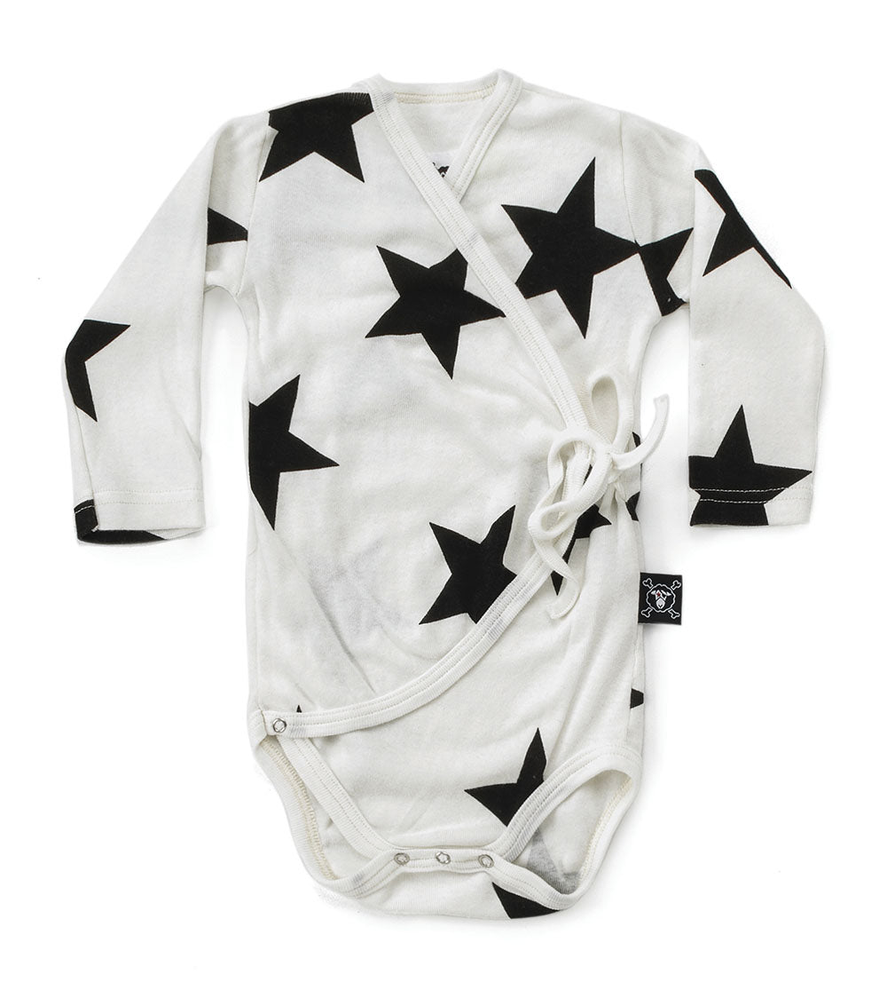 Baby Boys & Girls White Star Cotton Babysuit