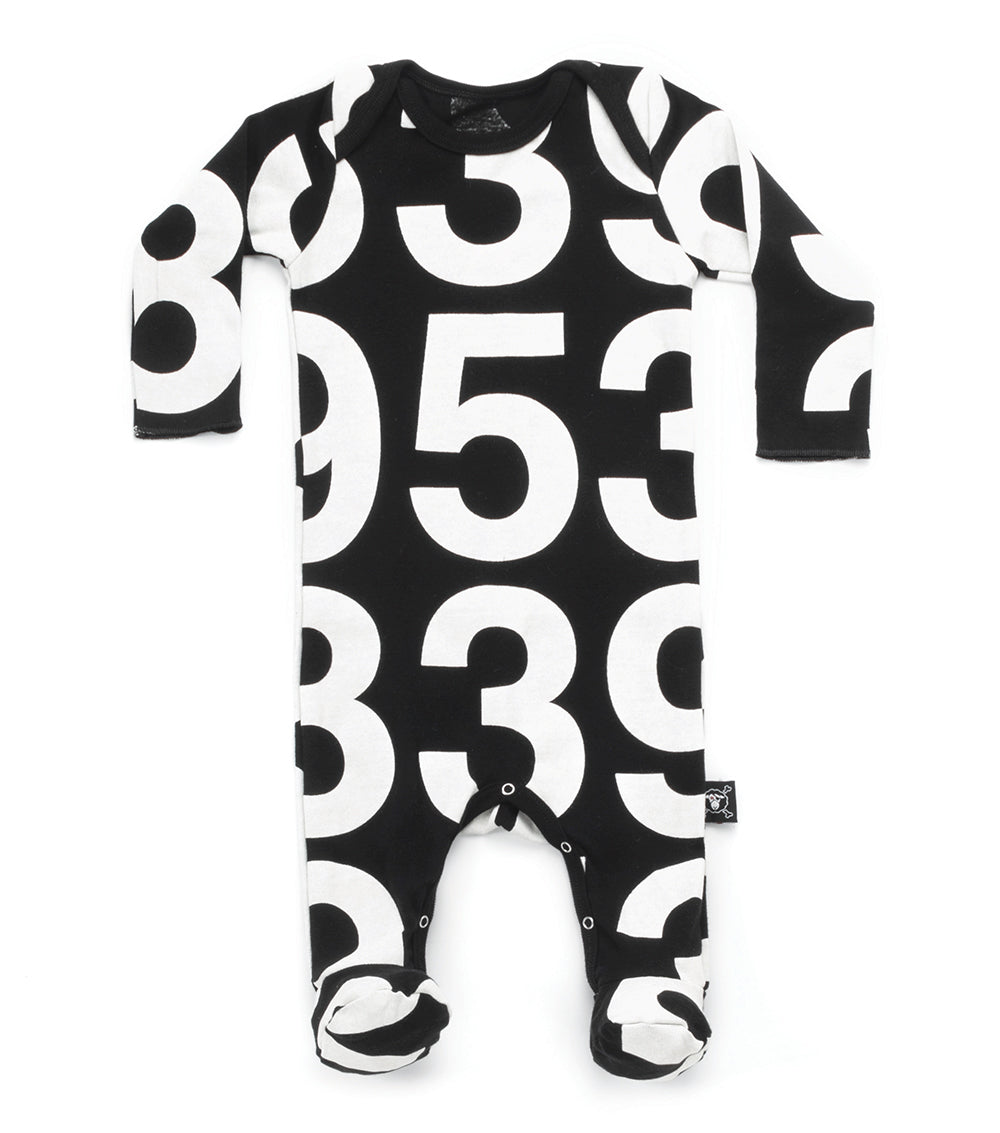 Baby Boys Black Number Babysuits