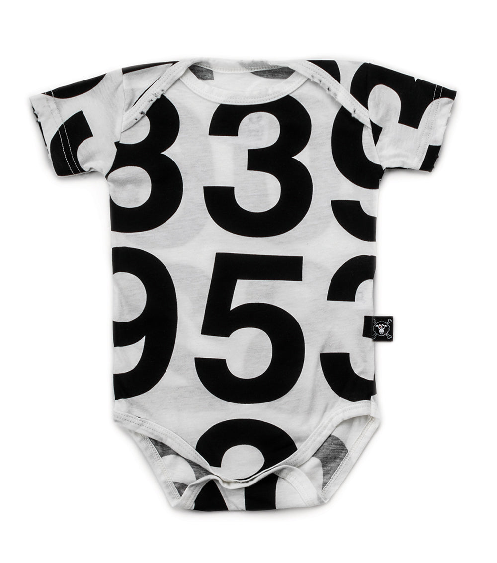 Baby Boys White Number Cotton Babysuits