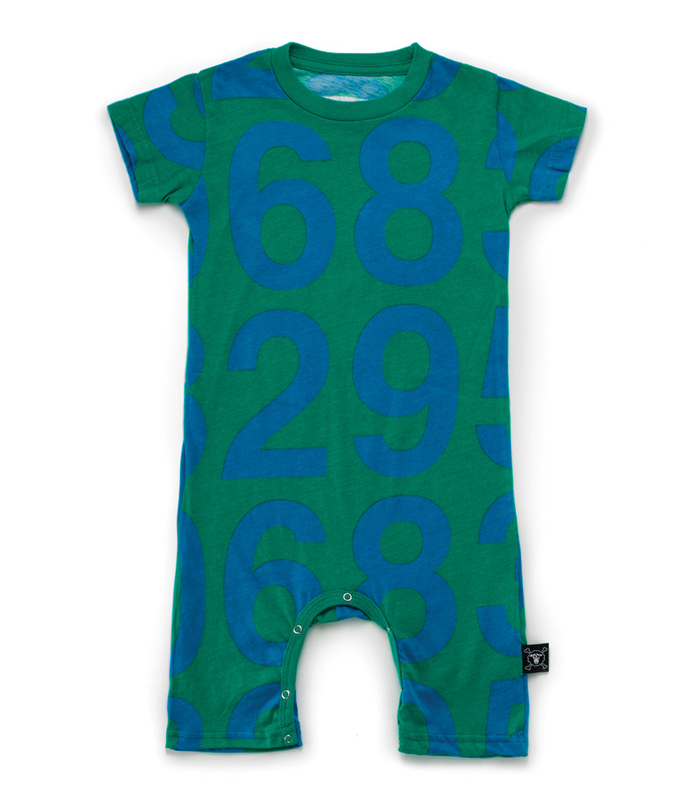 Baby Boys Green Number Playsuit