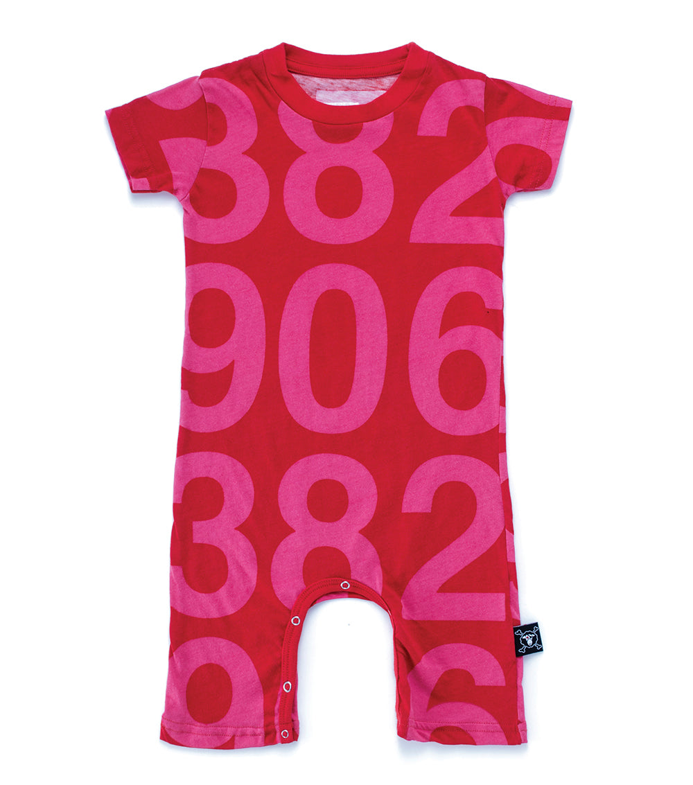 Baby Boys Red Number Playsuit