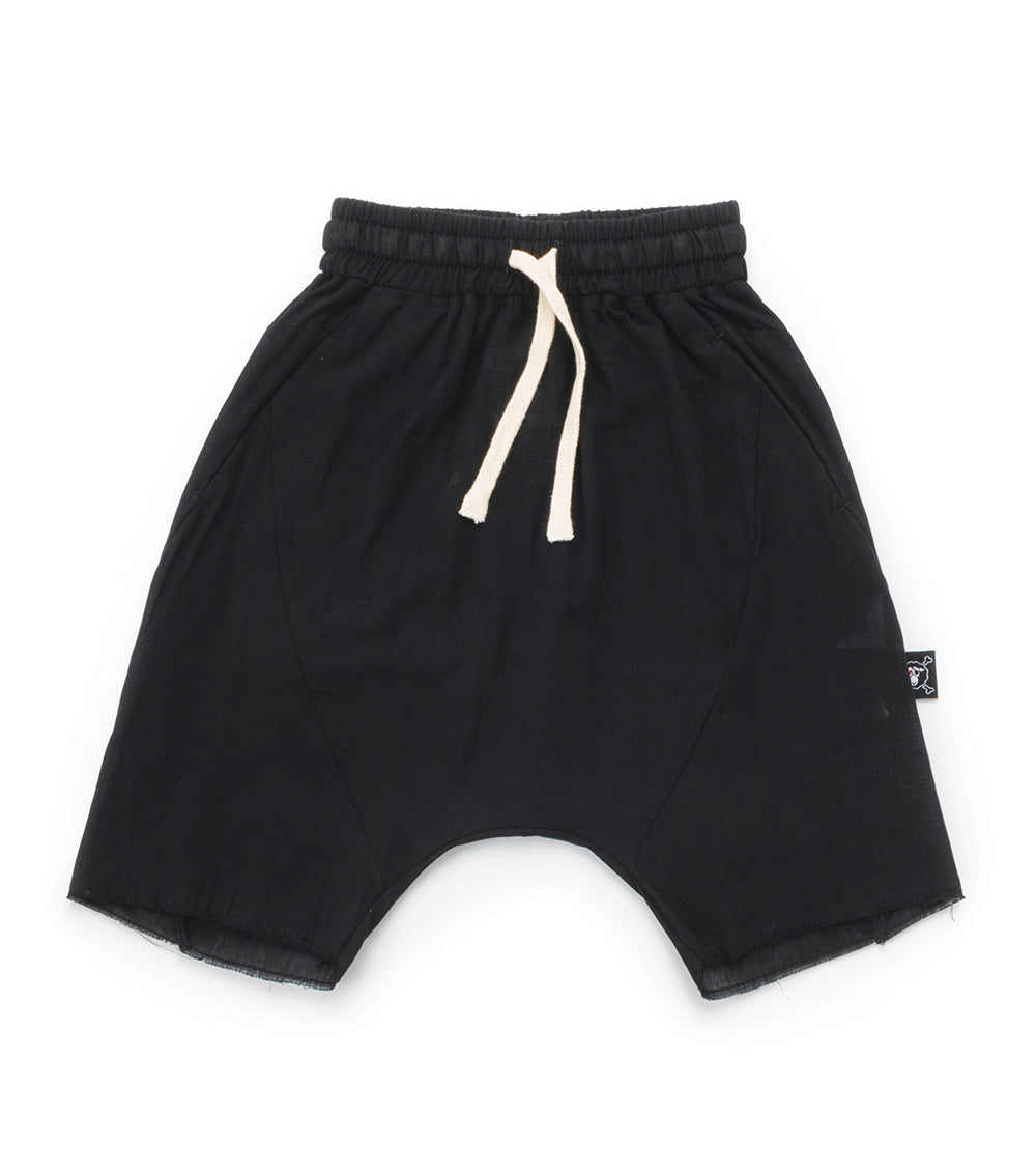 Baby Boys Black Cotton Shorts
