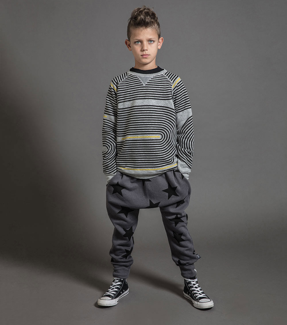 Boys & Girls Dark Grey Star Baggy Cotton Trousers