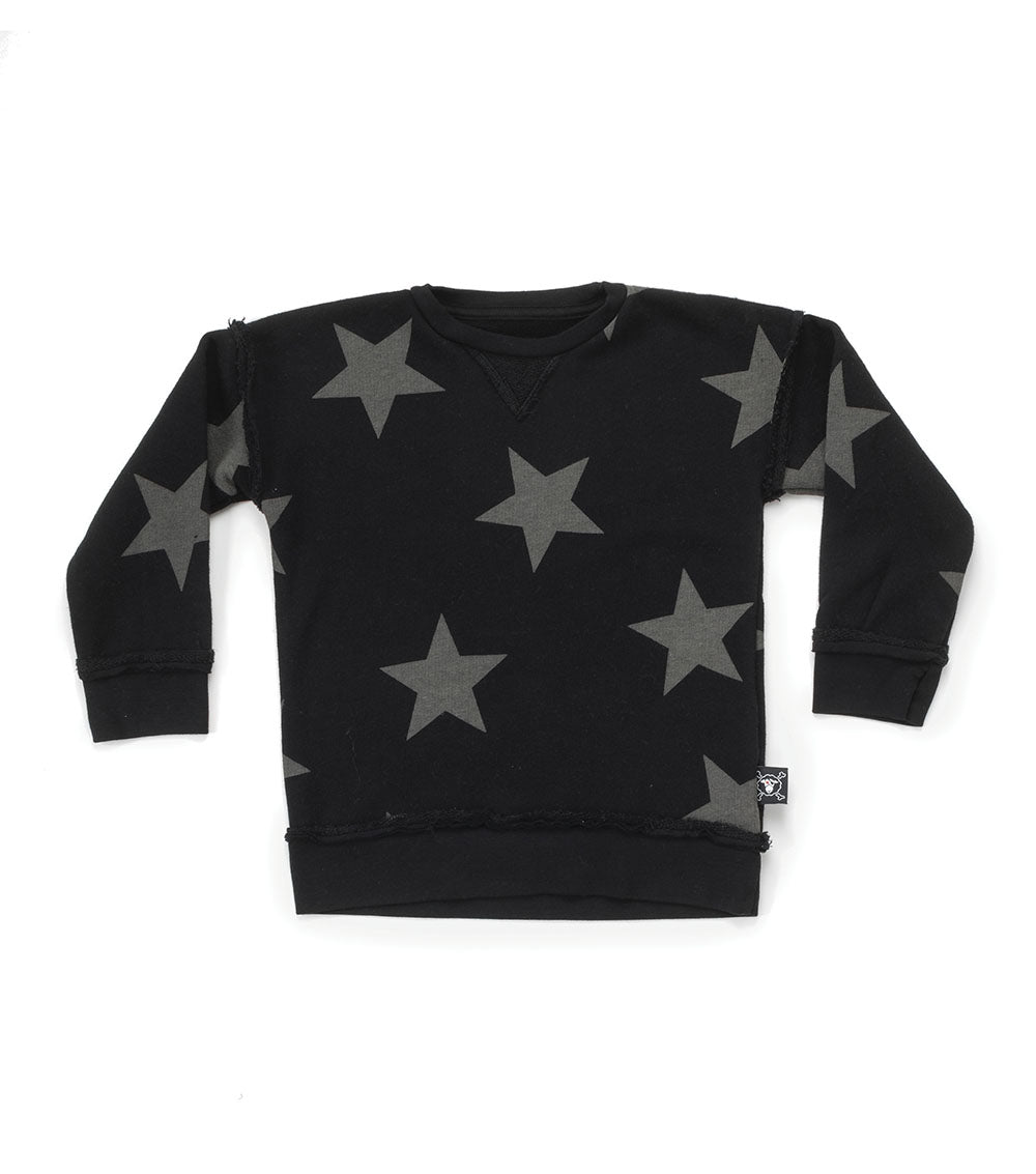 Boys & Girls Black Star Cotton Sweatshirt