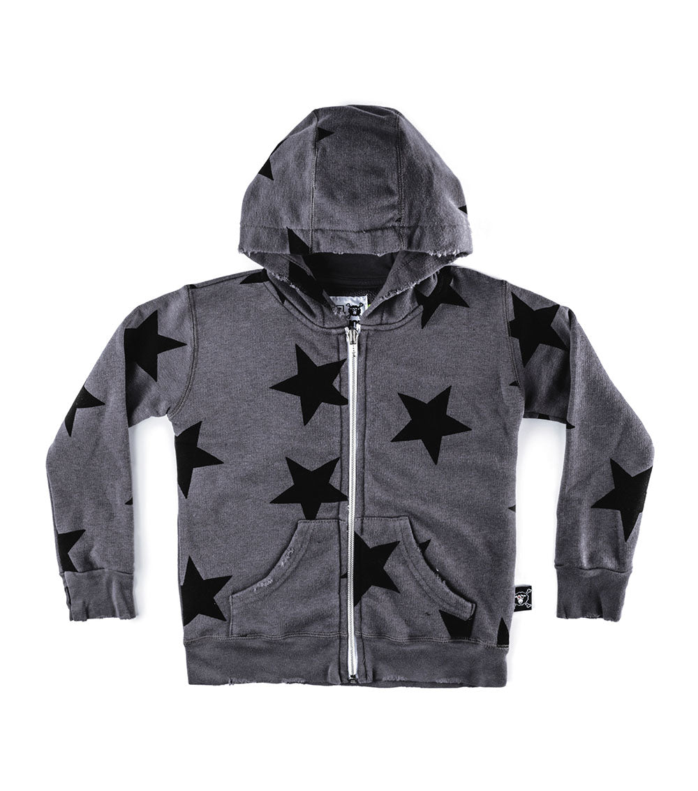 Boys & Girls Dark Grey Star Hooded Zip Coat