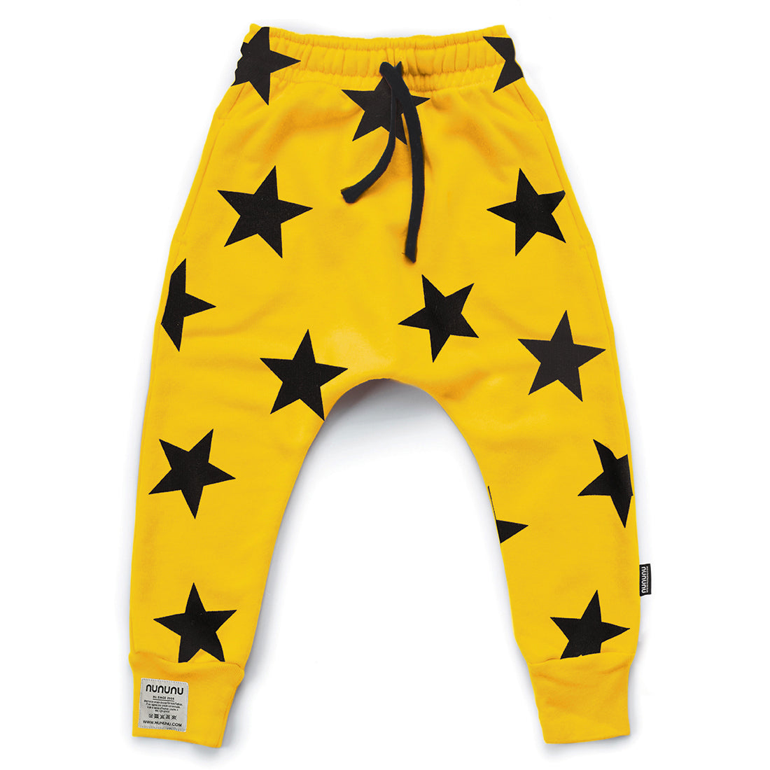 Boys & Girls Yellow Star Printed Cotton Trousers