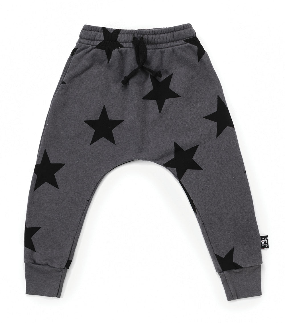 Boys & Girls Dark Grey Star Baggy Cotton Trousers