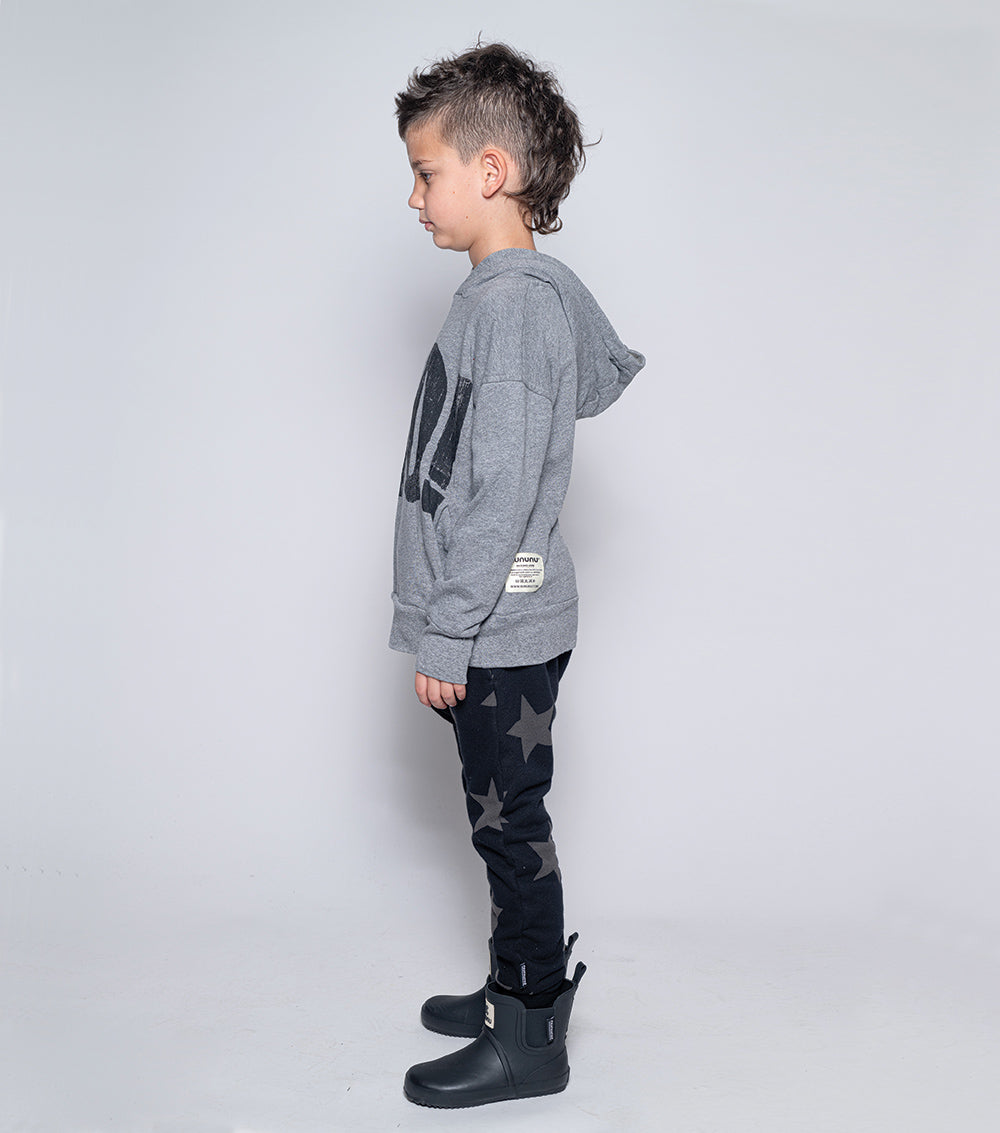 Boys & Girls Black Star Printed Cotton Trousers